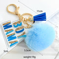 Girl And Boy Mama Acrylic Charm Pom Pom Tassel Keychain view 2