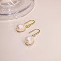 Iridescent Baroque Pearl Drop Earrings Gold Hook Style view 6
