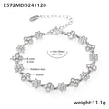 Four Leaf Clover Zircon Bracelet Gold Steel Stainless view 7