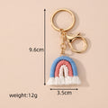 Gold Tone Macrame Rainbow Split Ring and Clip Keychains view 4