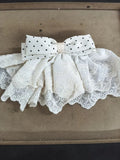 Polka Dot Bow Lace Ruffle Spring Hair Clips Black and White view 7