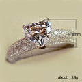 Heart Clear Center Stone Pave Band Ring Silver Tone Sizes 6 to 10 view 5