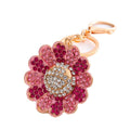 Rhinestone Smiley Face Flower Keychain Metal Bag Charm view 5