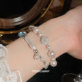 Silver Baroque Pearl Bracelets White and Pink Two Styles view 3