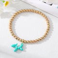 Gold Tone Beaded Balloon Dog Charm Stretch Bracelets view 8