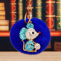 Jeweled Mouse Pom Pom Keychains in Six Fur and Ornament Color Combinations view 7