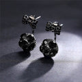 Gunmetal Bow Faceted Crystal Ball Jacket Earrings Pair view 1