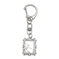 Silver Tone Framed Rabbit Lobster Clasp Keychain and Attached Hardware view 5
