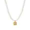 Shell Pearl Choker Necklaces Gold Zircon Geometric Pendants view 5