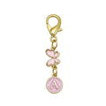 Pink Enamel Letter Keychain Gold Clasp Butterfly Charm view 6