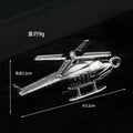 Metal Helicopter Charm Pendant Silver Tone Model Aircraft view 2