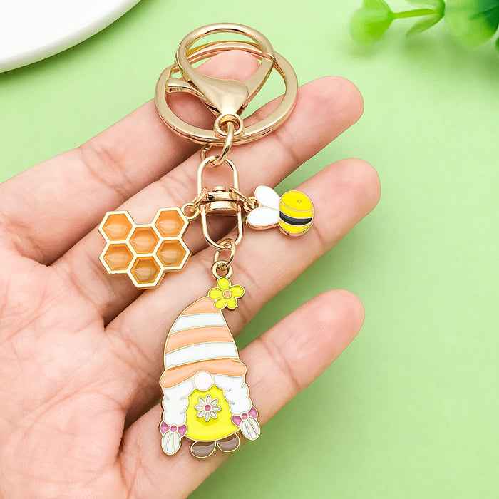 Bee and Honeycomb Charm Keychains with 33 Mixed Design Styles for Bags and Keys