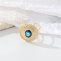 Gold Tone Blue Evil Eye Adjustable Cuff Rings in Six Designs view 8