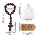 Dark Wood Bead Decade Rosary Cross Black Cord Prayer Loop view 2