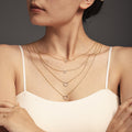Double Layer Heart Zircon Necklace Gold Silver Open Hearts view 2