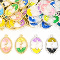 Pastel Moon and Star Oval Enamel Charm Collection for Jewelry Making view 4