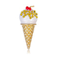Yellow Ice Cream Crystal Metal Brooch Pin for Jackets and Lapels view 1