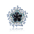 Round Crystal Branch Flower Brooch in 4 Color Options view 1