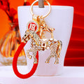 Crystal Horse Keychains in Plain and Six Fortune Cord Options view 1