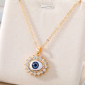Gold and Silver Tone Geometric Evil Eye Pendant Necklaces view 6