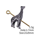 Antique Silver Giraffe Shaped Metal Bead for Jewelry Making view 3