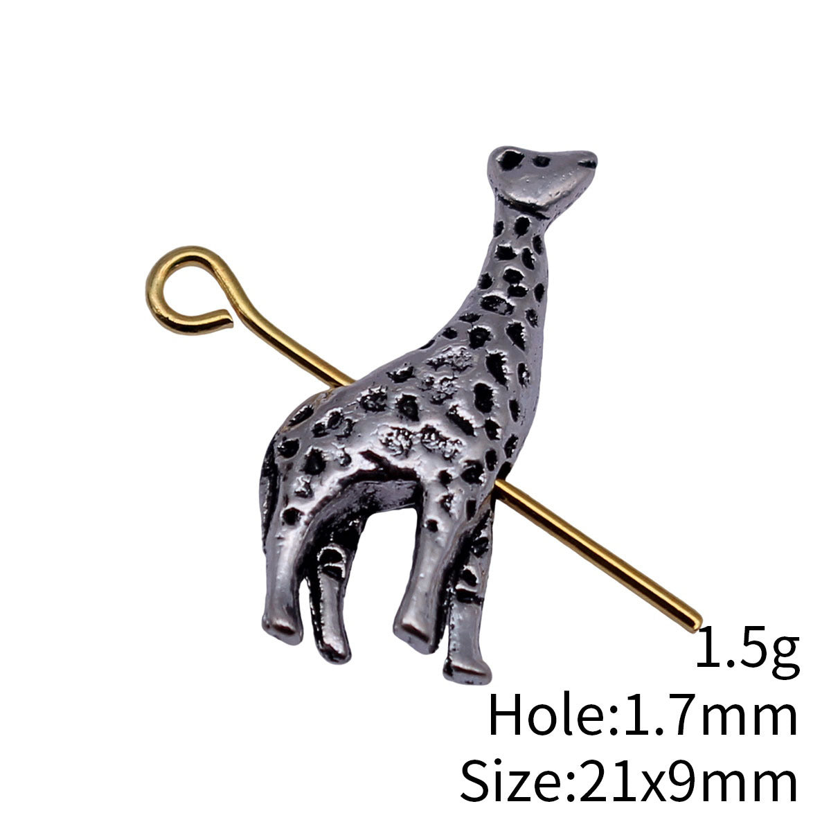 21x9mm 1.5g Antique Silver Zinc Alloy Giraffe Hole Beads for DIY Bracelet Jewelry Making