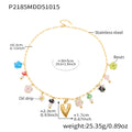 Gold Stainless Steel Paperclip Multi-Charm Resin Mushroom Necklace view 10