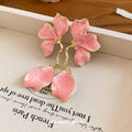 Sculpted Petal Drop Earrings in Five Glossy Color Options view 3