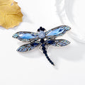 Blue Silver Tone Dragonfly Crystal Metal Brooch Pin view 4