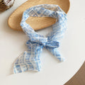 Plaid and Floral Narrow Neck Scarves in Three Colorways view 8