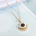 Gold Tone Eyelash Eyeball Pendant Necklaces in Five Iris Colors view 6