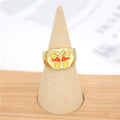 Gold Tone Butterfly Enamel Signet Rings in Four Bright Colors view 5