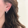 Multicolor Crystal Cross Hoop Earrings with Distinctive Textured Details view 2