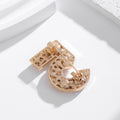 Red Gold Tone Number Five Metal Brooch Pin for Jackets and Lapels view 3