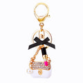 Jeweled Lipstick Pearl Handbag Keychains in Five Colors and Two Loop Styles view 5