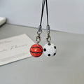 Basketball and Soccer Ball Phone Strap Charms in Silver Tone view 3