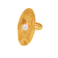 Open Oval Fingerprint Ring Shell Bead Gold Silver Stainless view 5