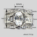 Silver Marquise Clear Stone Three Piece Ring Set Sizes 6-10 view 4