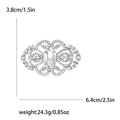 Open Scroll Crystal Clasp Brooch in Gold or Silver Tone view 6