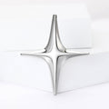 Polished Four Point Starburst Brooch in Two Metal Tones view 2