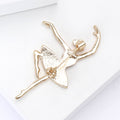 Dancing Ballerina Crystal Brooch in Detailed Metal and Crystal Design view 4