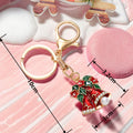 Eight Jeweled Christmas Santa Tree Snowman Bell and Reindeer Keychains view 10