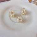 Champagne Clear Flower Mini Hair Claw With Crystal Center view 6