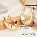 Metal U Shape Teardrop Hoop Earrings Gold And Silver Tone Pair view 4