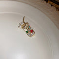 Gold Tone Pearl Cup Brooch With Multicolor Crystal Details view 1