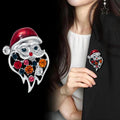 Santa Claus Crystal Enamel Metal Brooch Pin for Jackets and Lapels view 4