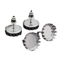 Stainless Steel Sawtooth Round Bezel Stud Earring Settings view 5