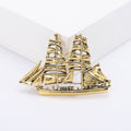 Enamel Sailing Ship Brooch Four Color Metal Finishes view 3