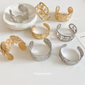 Gold Silver Ocean Shell Starfish Tulip Open Cuff Bracelets view 2