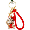 Jeweled Lucky Cat Keychains with Braided and Bare Wrist Loop Options view 5